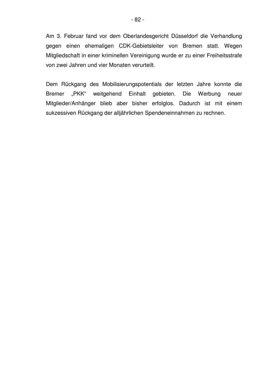 Seite 82 des Verfassungsschutzbericht 2006 Bremen