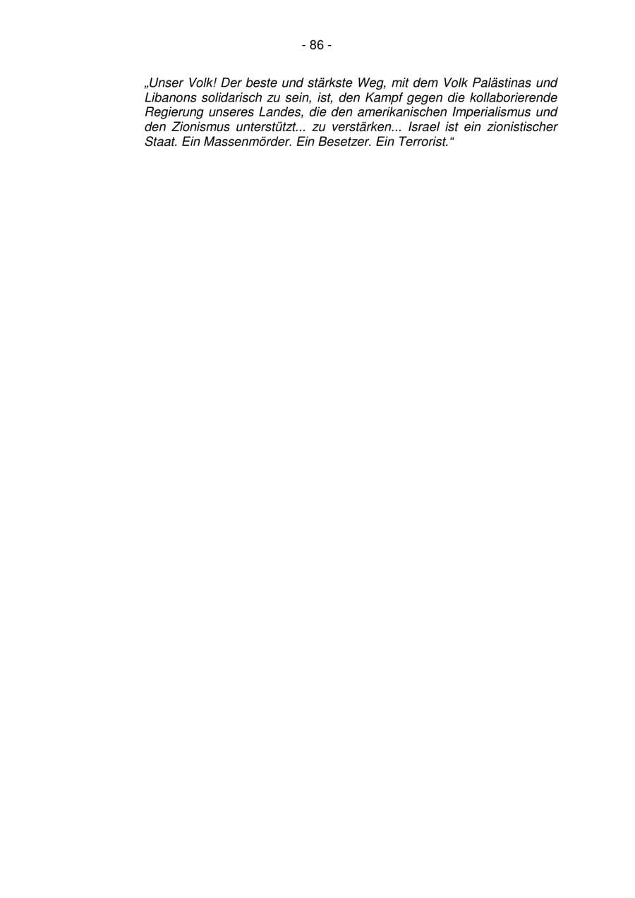 Seite 86 des Verfassungsschutzbericht 2006 Bremen