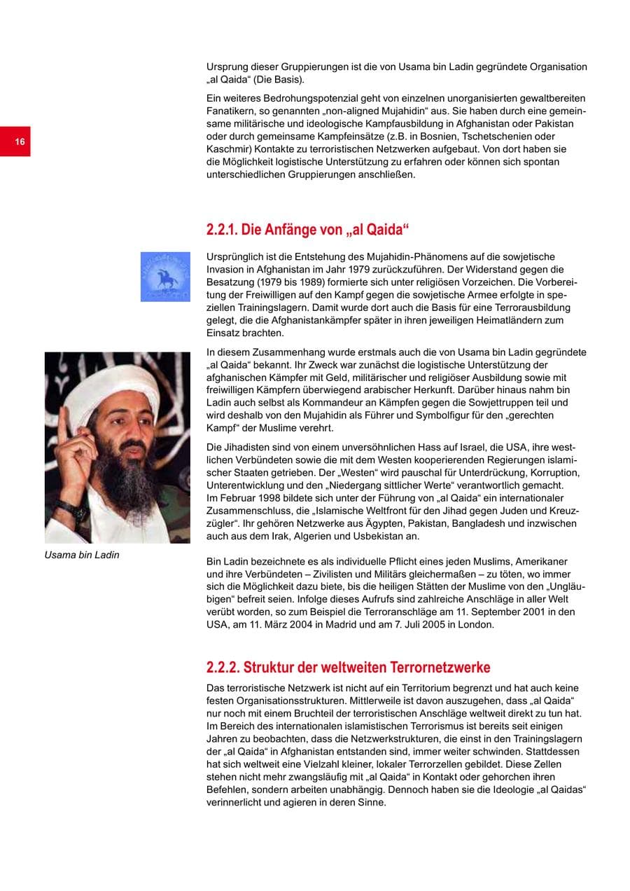 Seite 16 des Verfassungsschutzbericht 2008 Bremen