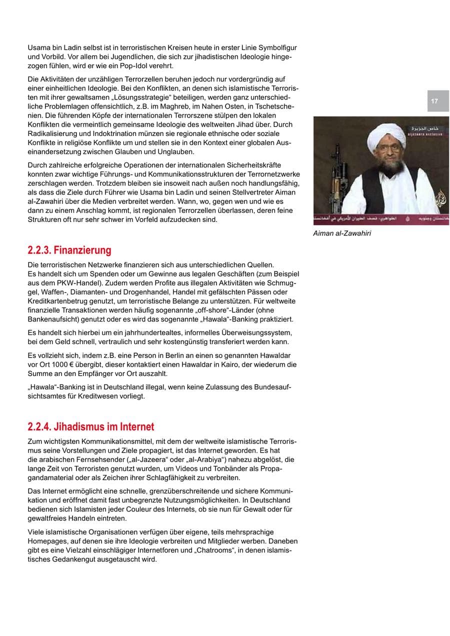 Seite 17 des Verfassungsschutzbericht 2008 Bremen