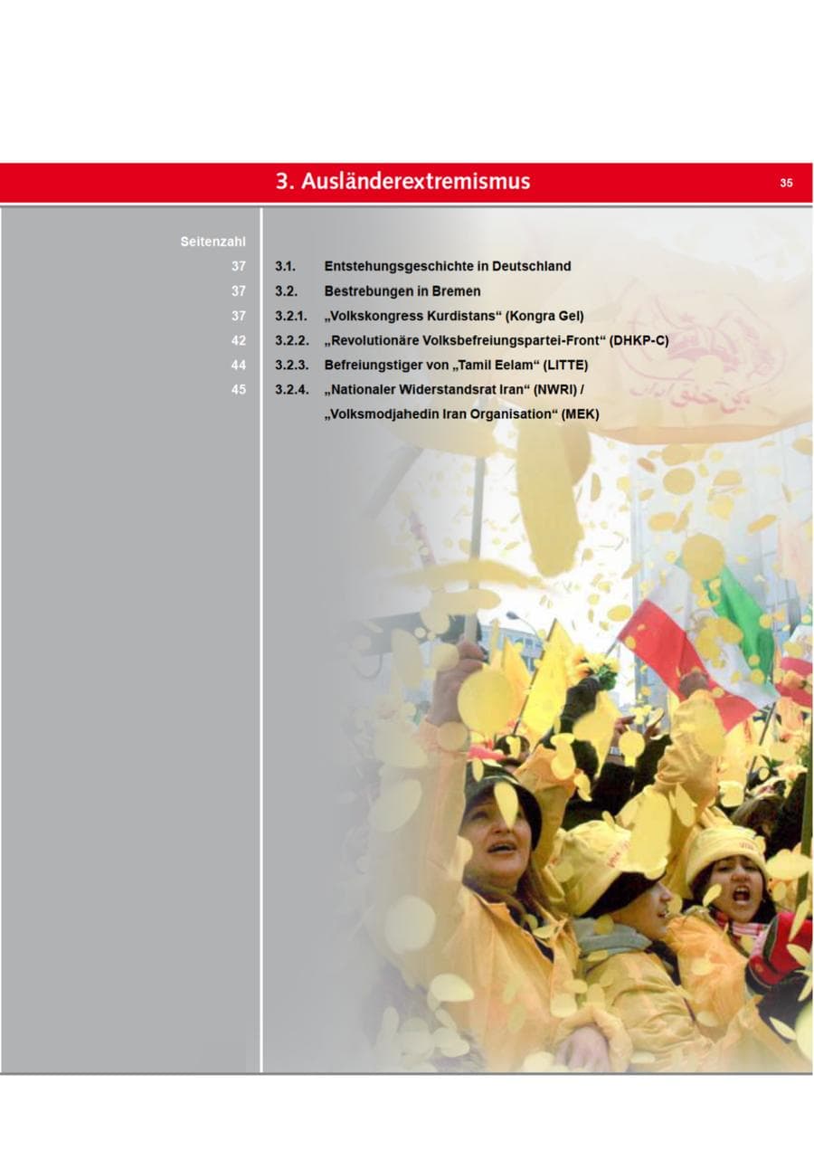 Seite 35 des Verfassungsschutzbericht 2008 Bremen