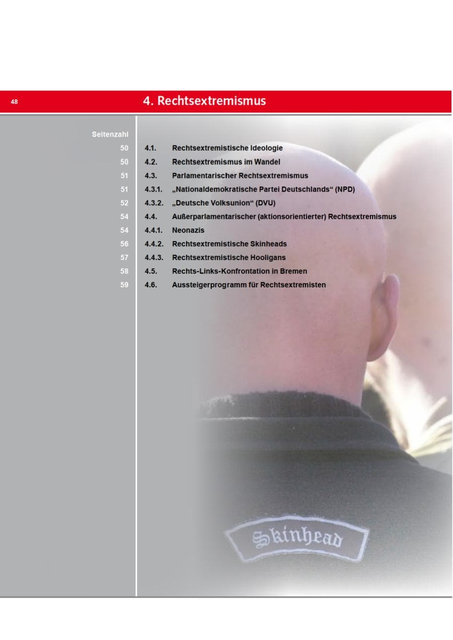 Seite 48 des Verfassungsschutzbericht 2008 Bremen