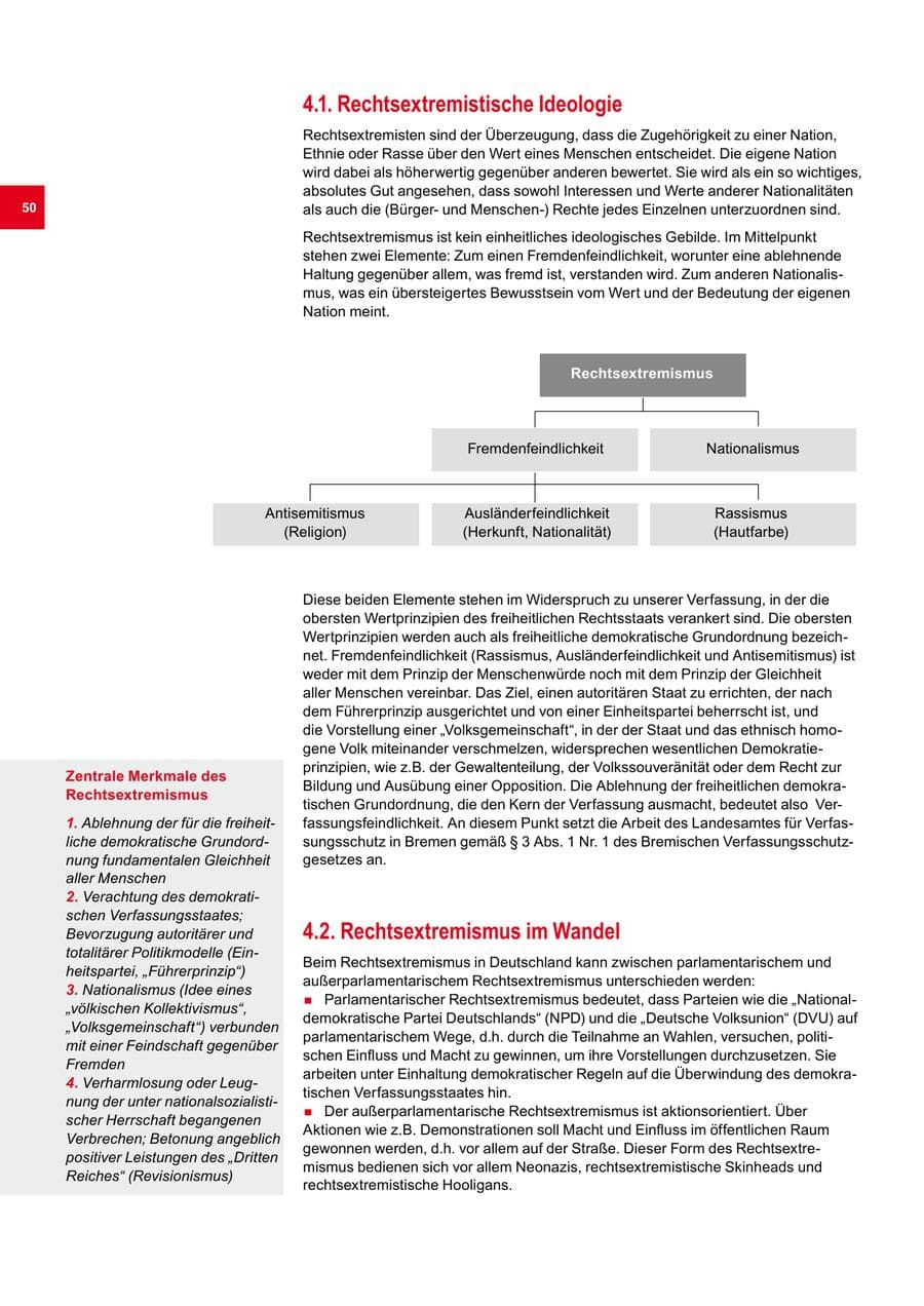 Seite 50 des Verfassungsschutzbericht 2008 Bremen