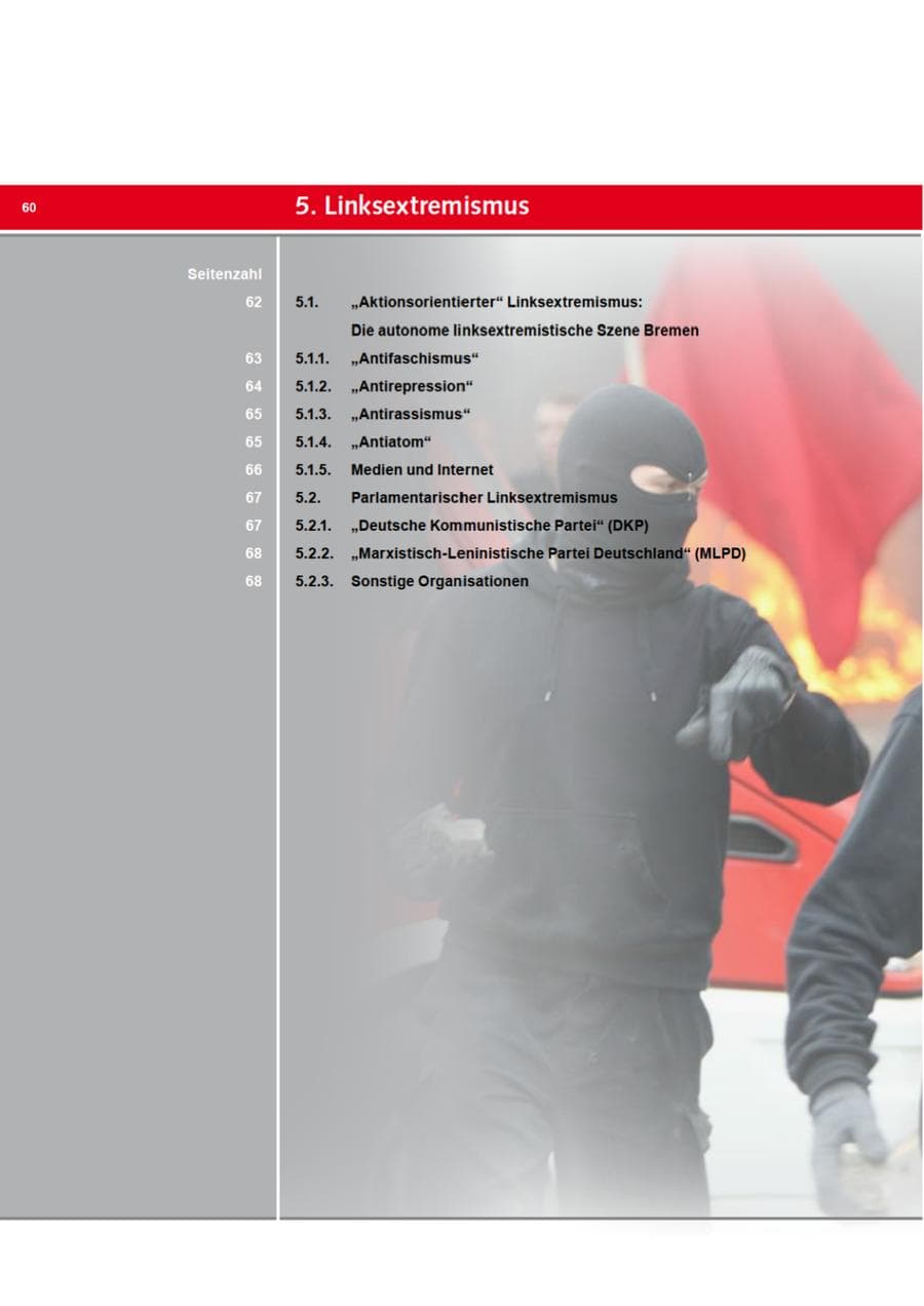 Seite 60 des Verfassungsschutzbericht 2008 Bremen