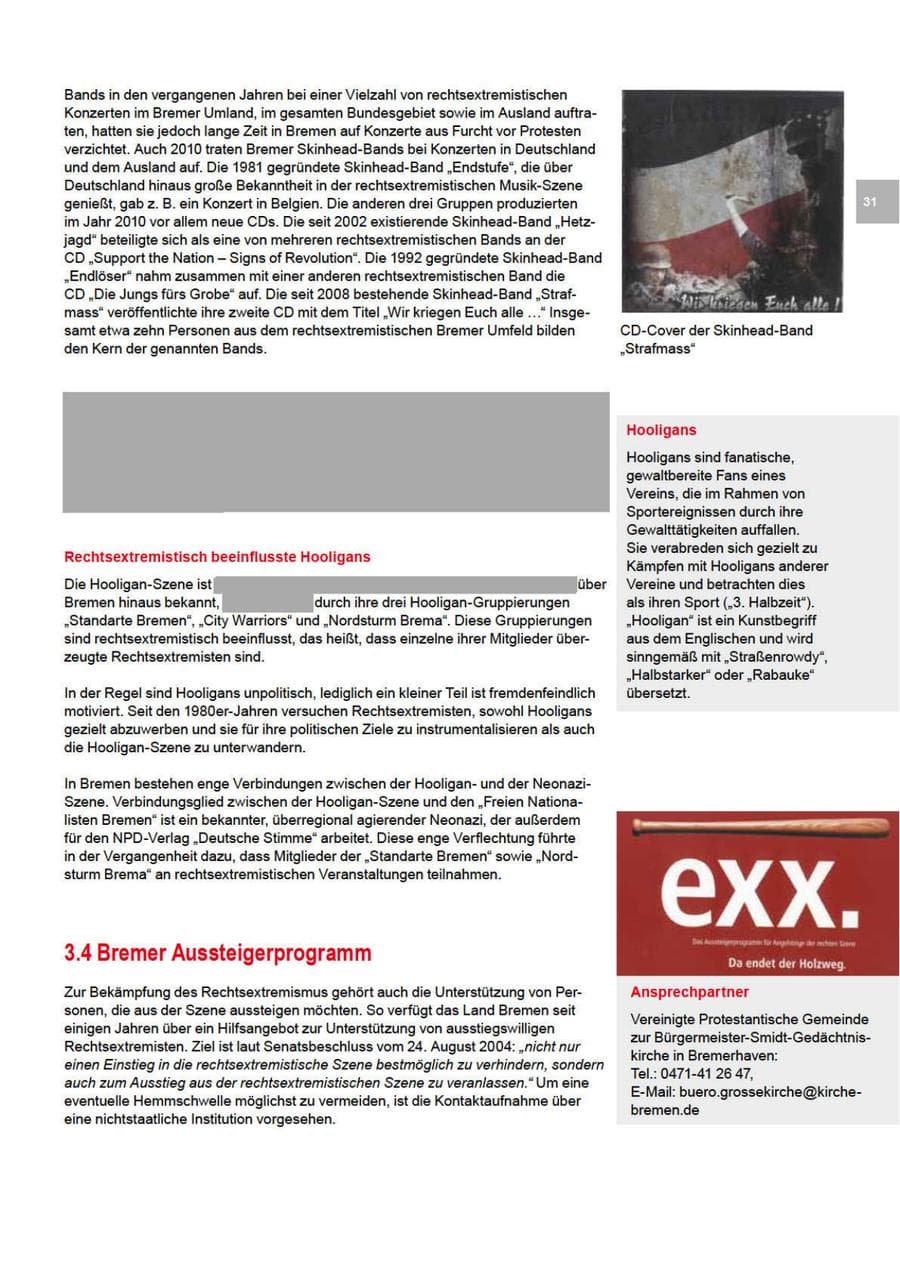 Seite 31 des Verfassungsschutzbericht 2010 Bremen