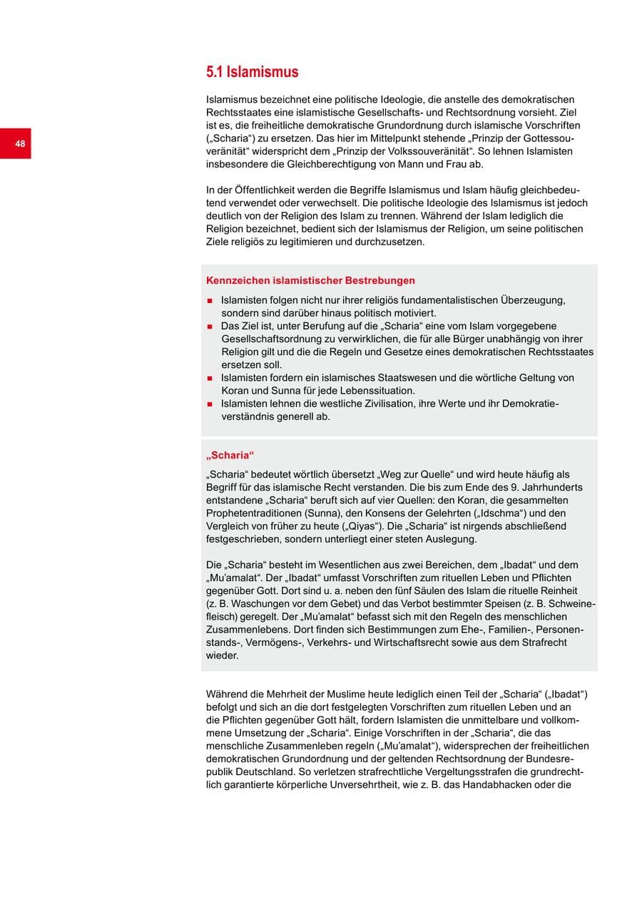 Seite 48 des Verfassungsschutzbericht 2010 Bremen