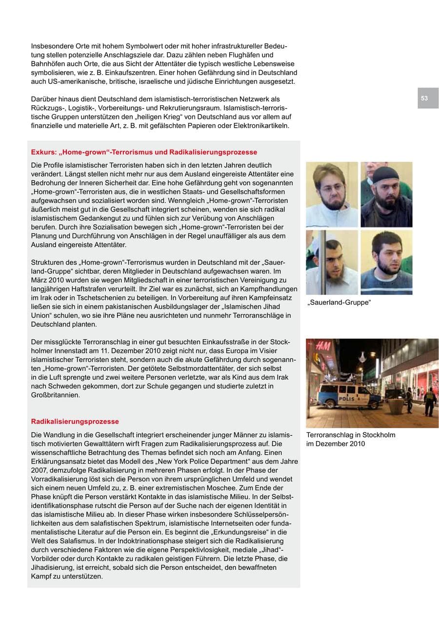 Seite 53 des Verfassungsschutzbericht 2010 Bremen