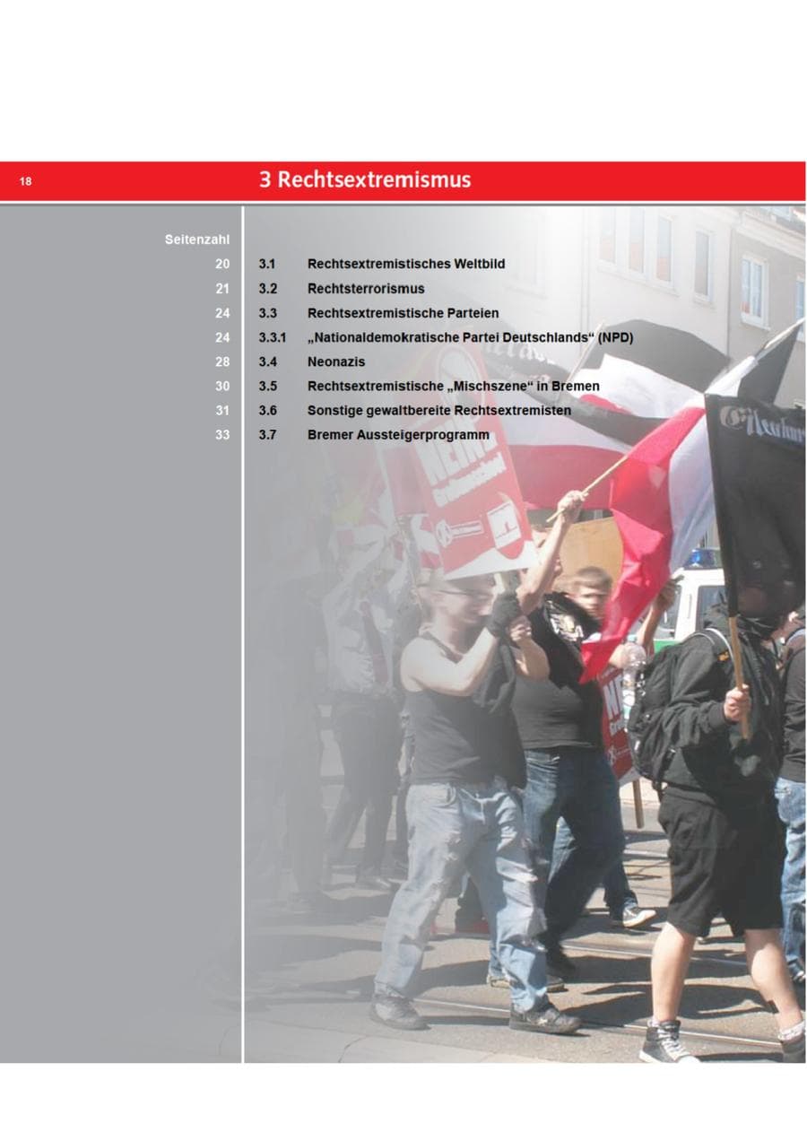 Seite 18 des Verfassungsschutzbericht 2011 Bremen