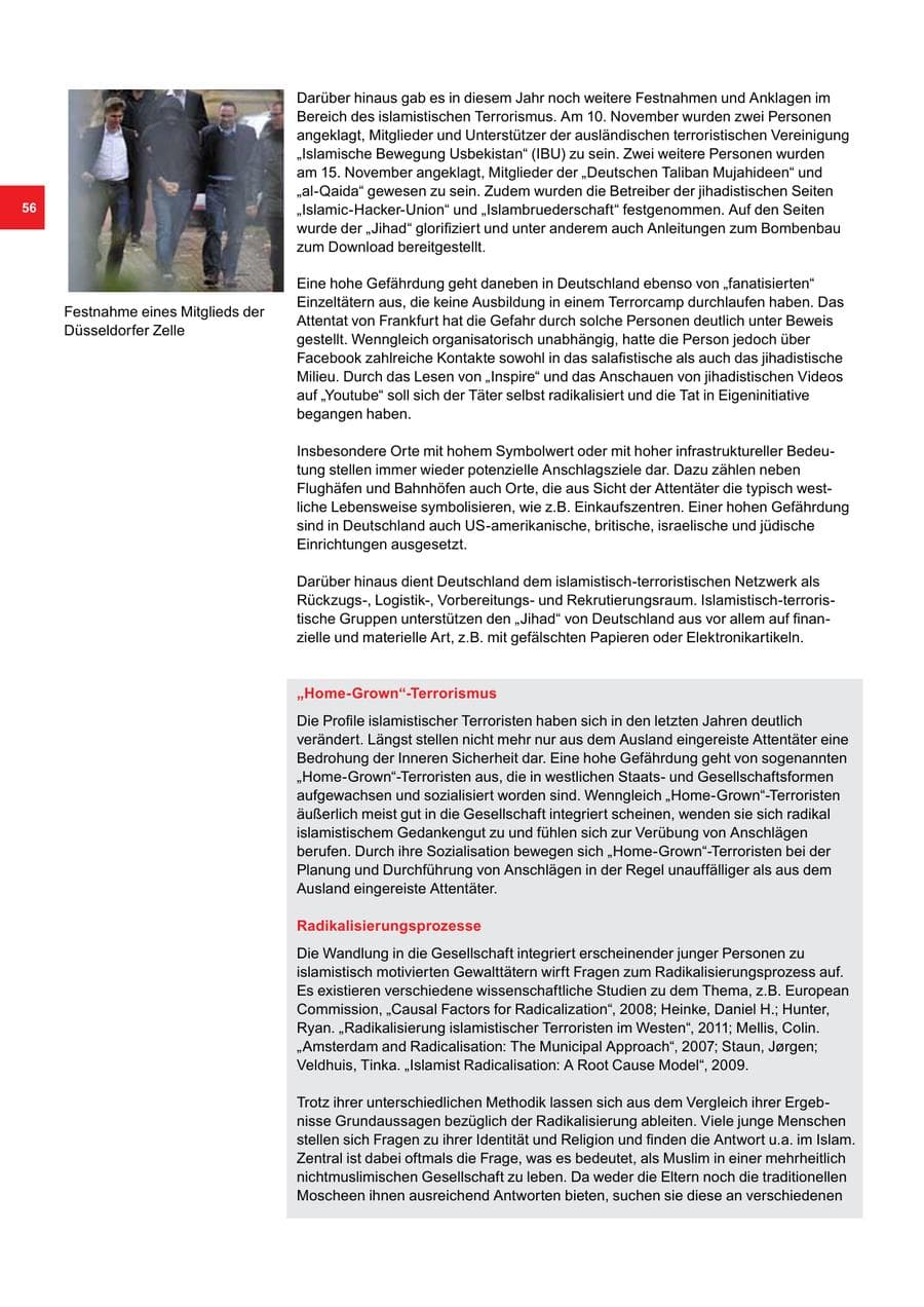 Seite 56 des Verfassungsschutzbericht 2011 Bremen