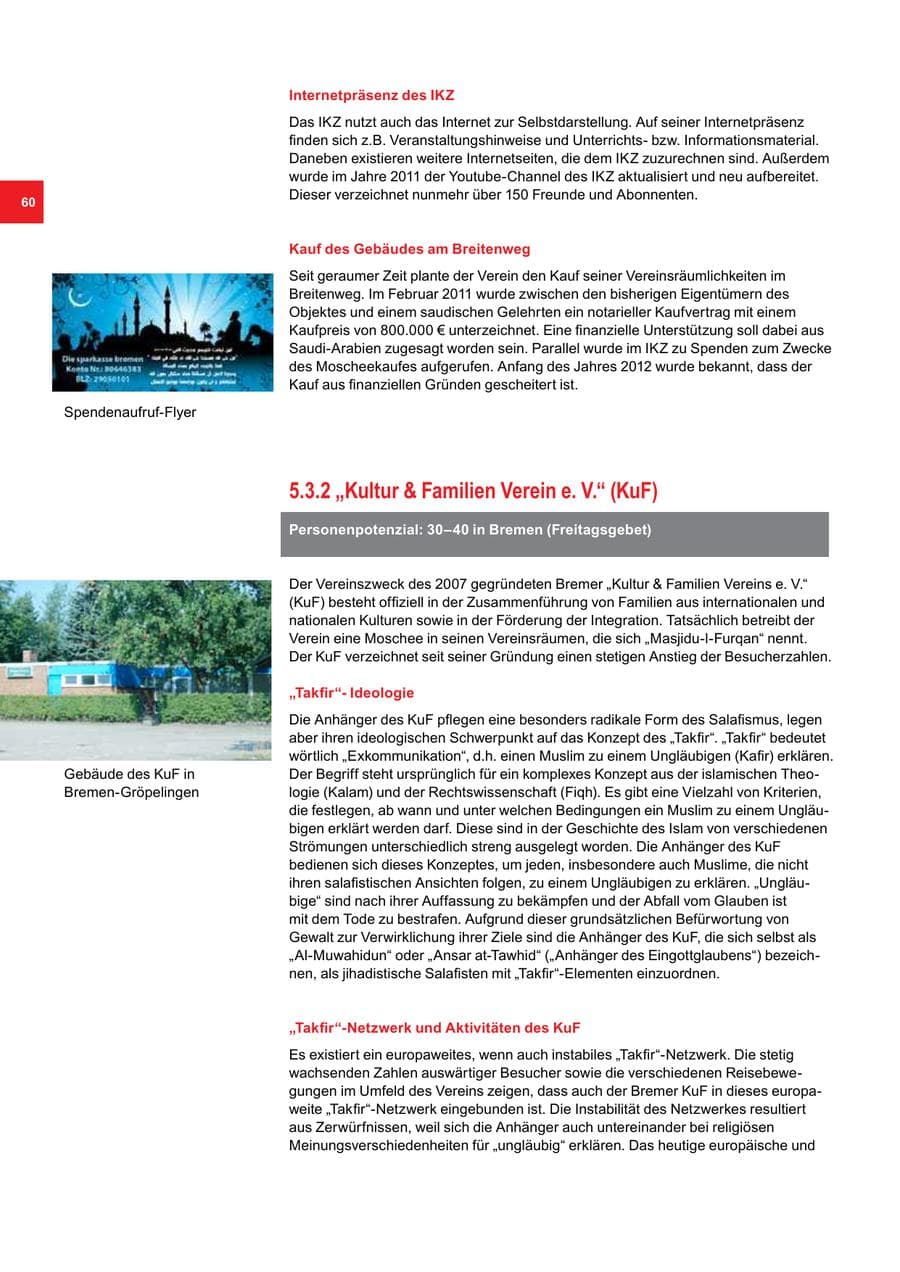 Seite 60 des Verfassungsschutzbericht 2011 Bremen