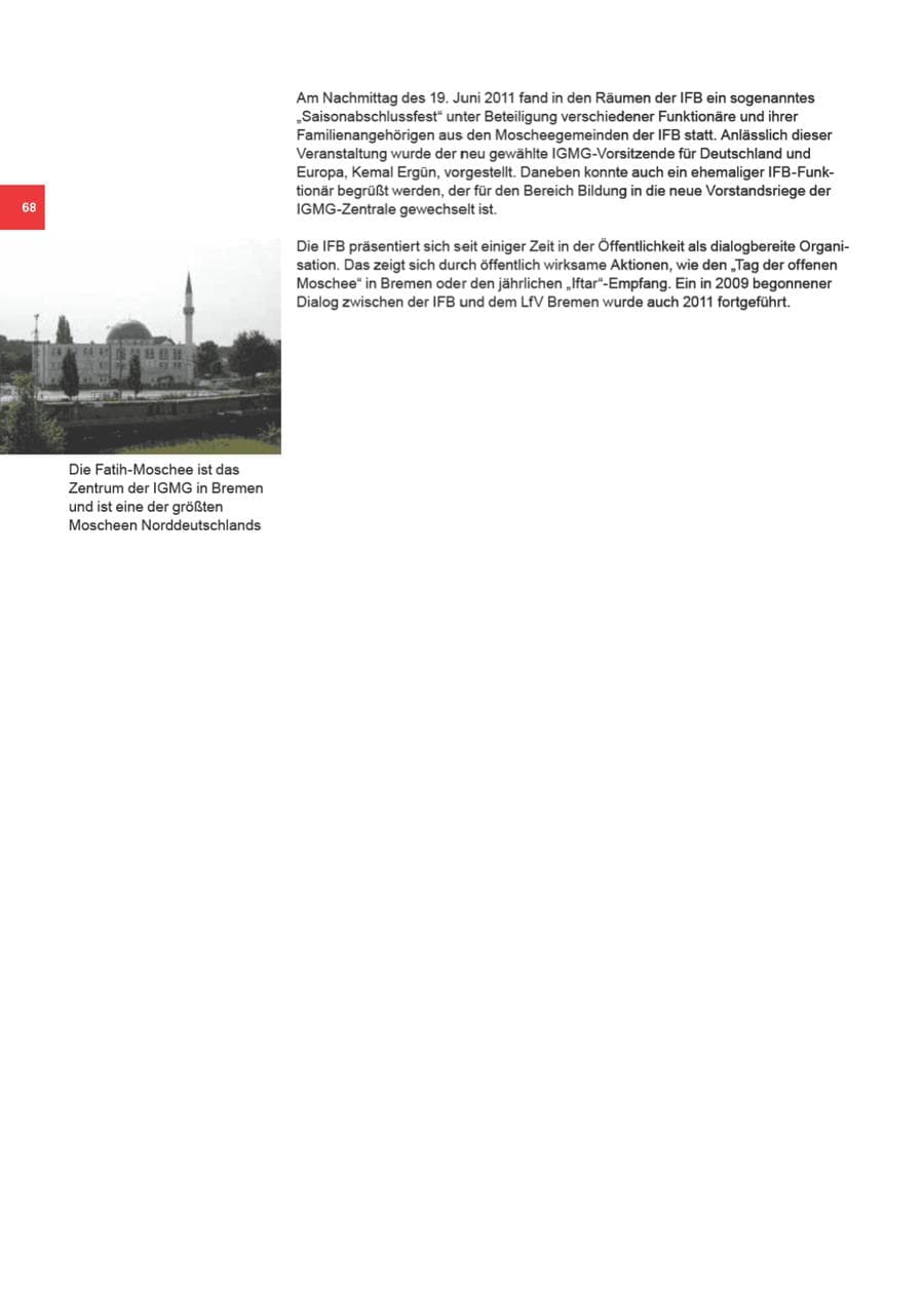 Seite 68 des Verfassungsschutzbericht 2011 Bremen