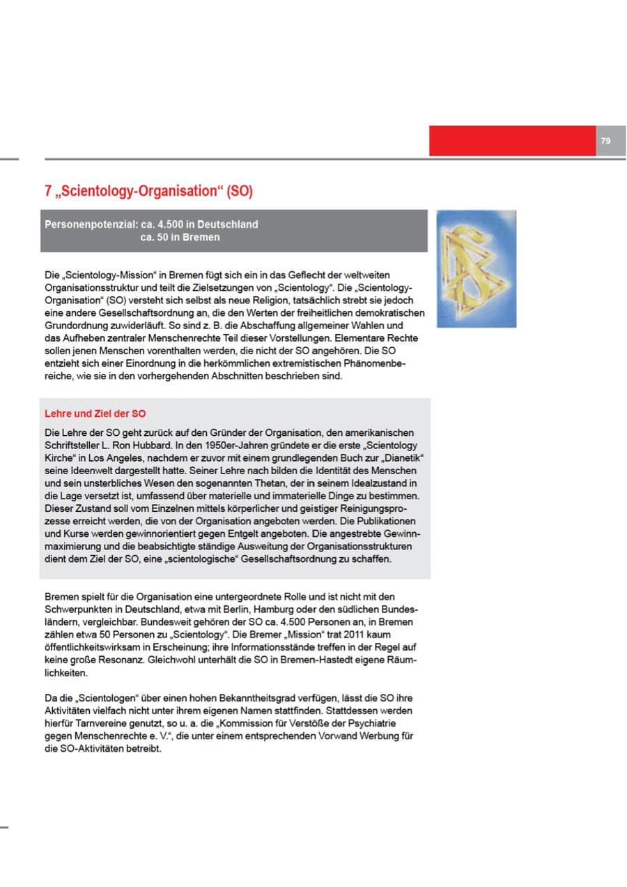 Seite 79 des Verfassungsschutzbericht 2011 Bremen