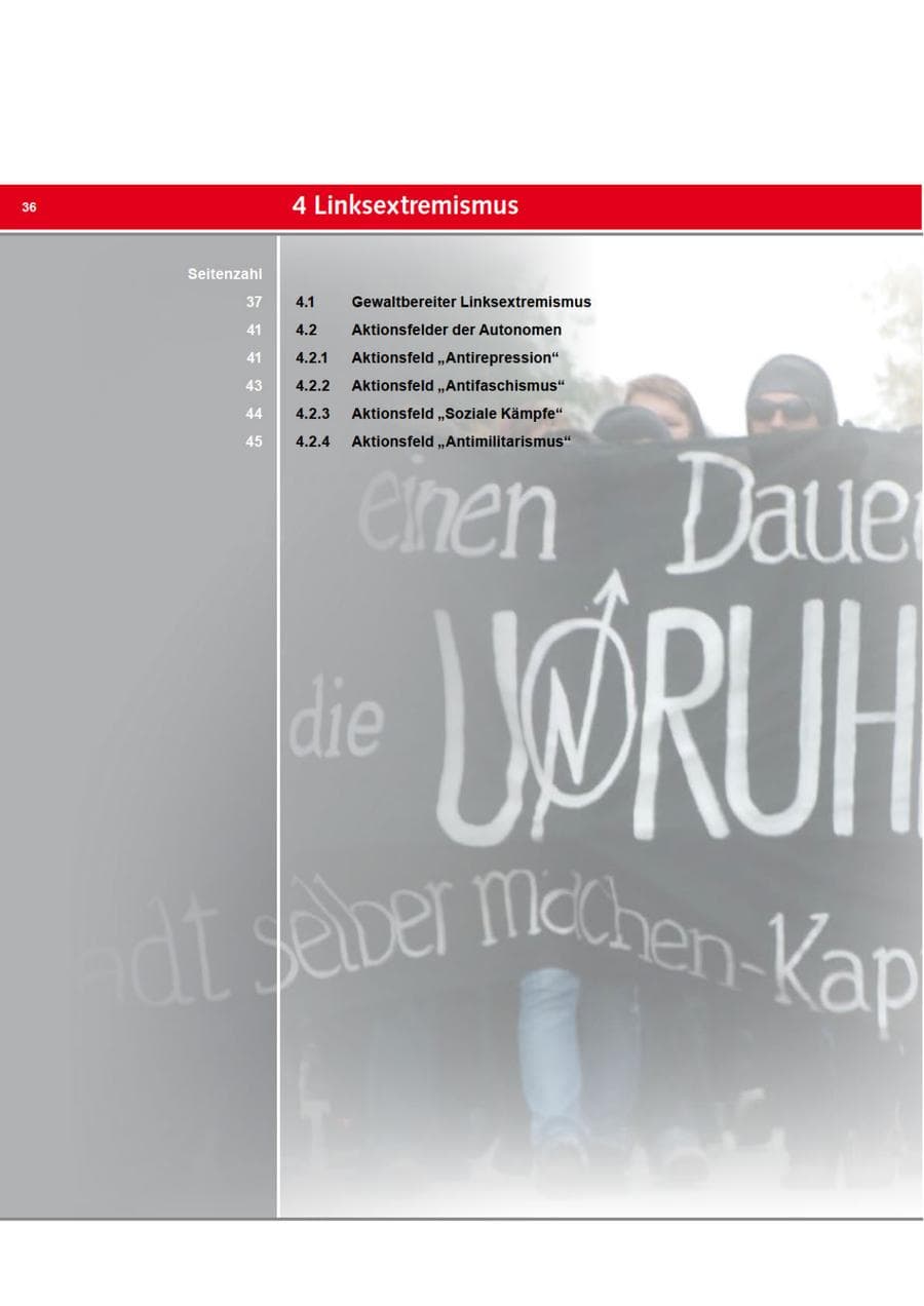 Seite 36 des Verfassungsschutzbericht 2012 Bremen
