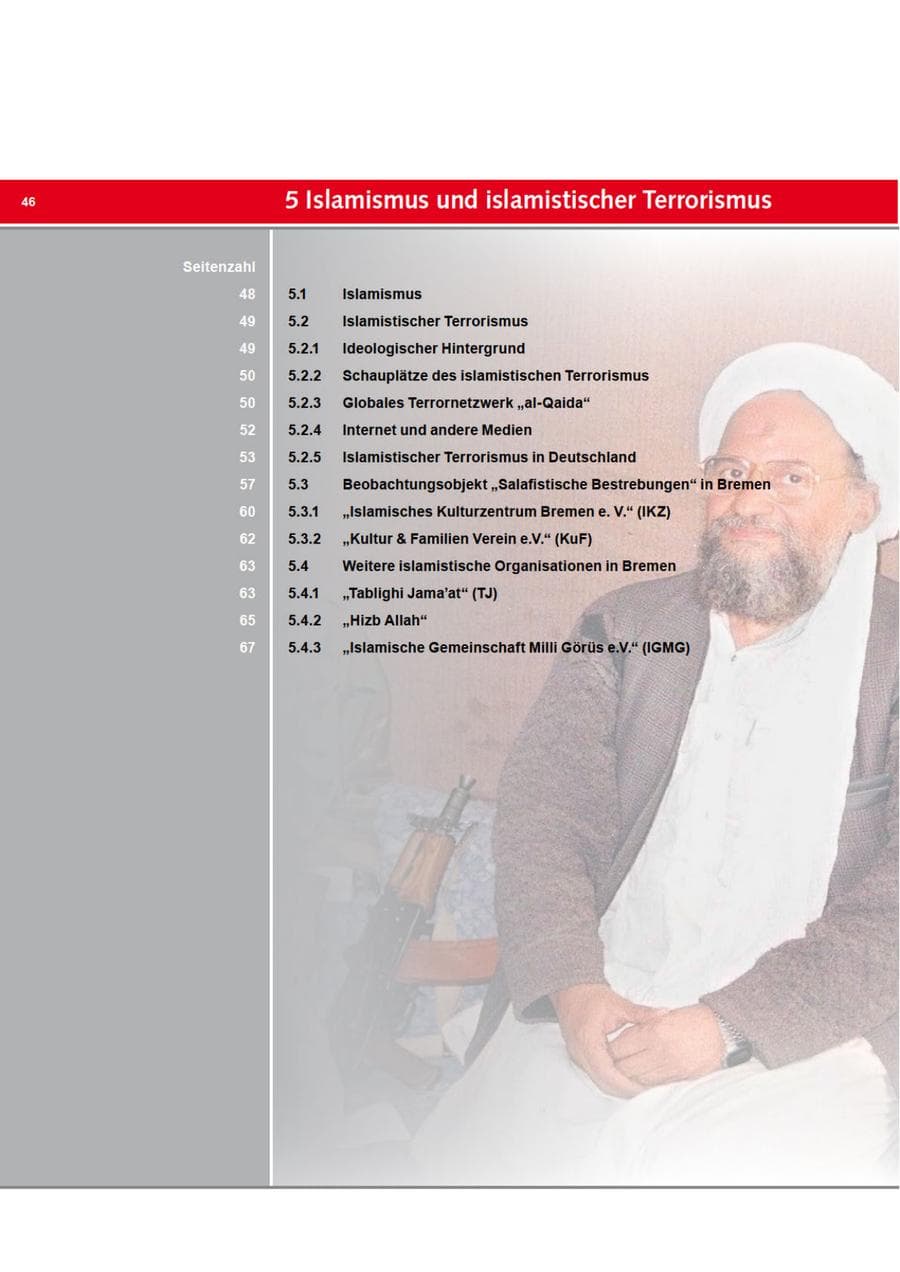 Seite 46 des Verfassungsschutzbericht 2012 Bremen
