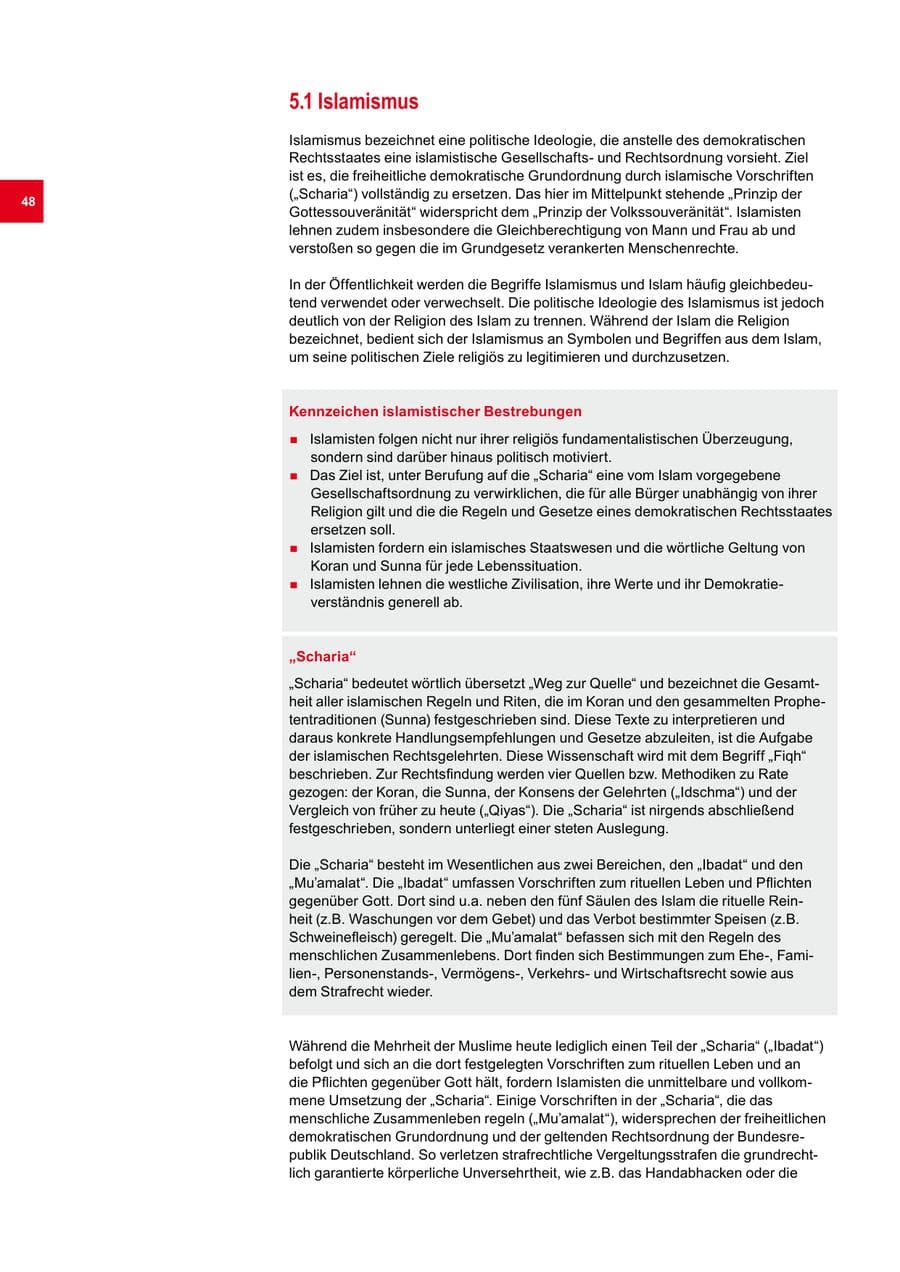 Seite 48 des Verfassungsschutzbericht 2012 Bremen