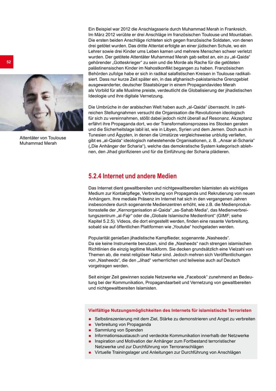 Seite 52 des Verfassungsschutzbericht 2012 Bremen