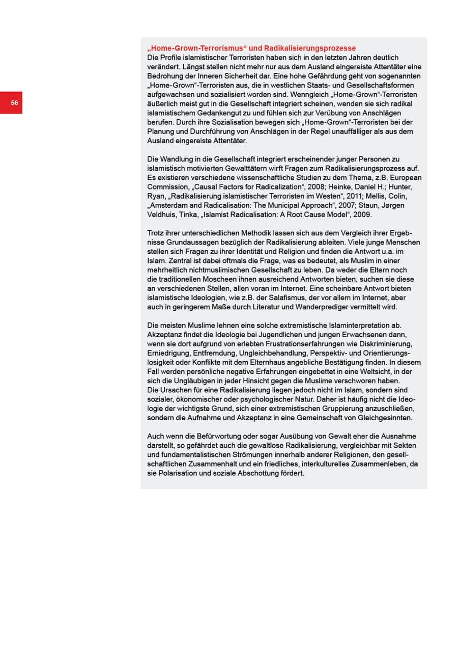 Seite 56 des Verfassungsschutzbericht 2012 Bremen