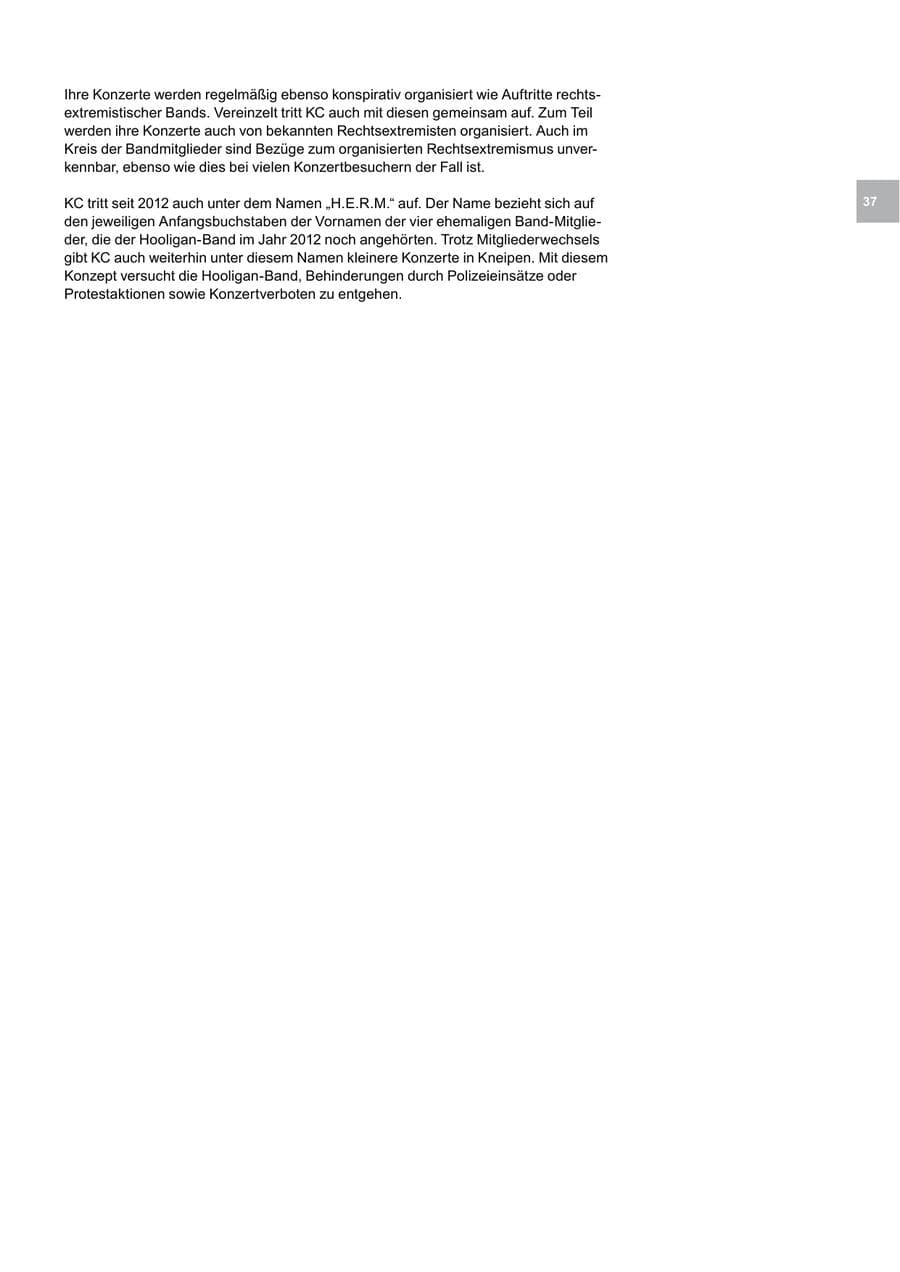 Seite 37 des Verfassungsschutzbericht 2013 Bremen