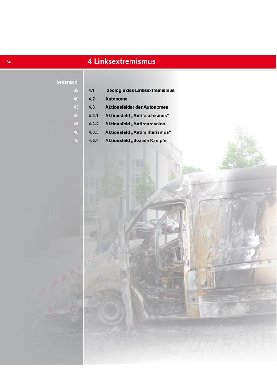 Seite 38 des Verfassungsschutzbericht 2013 Bremen