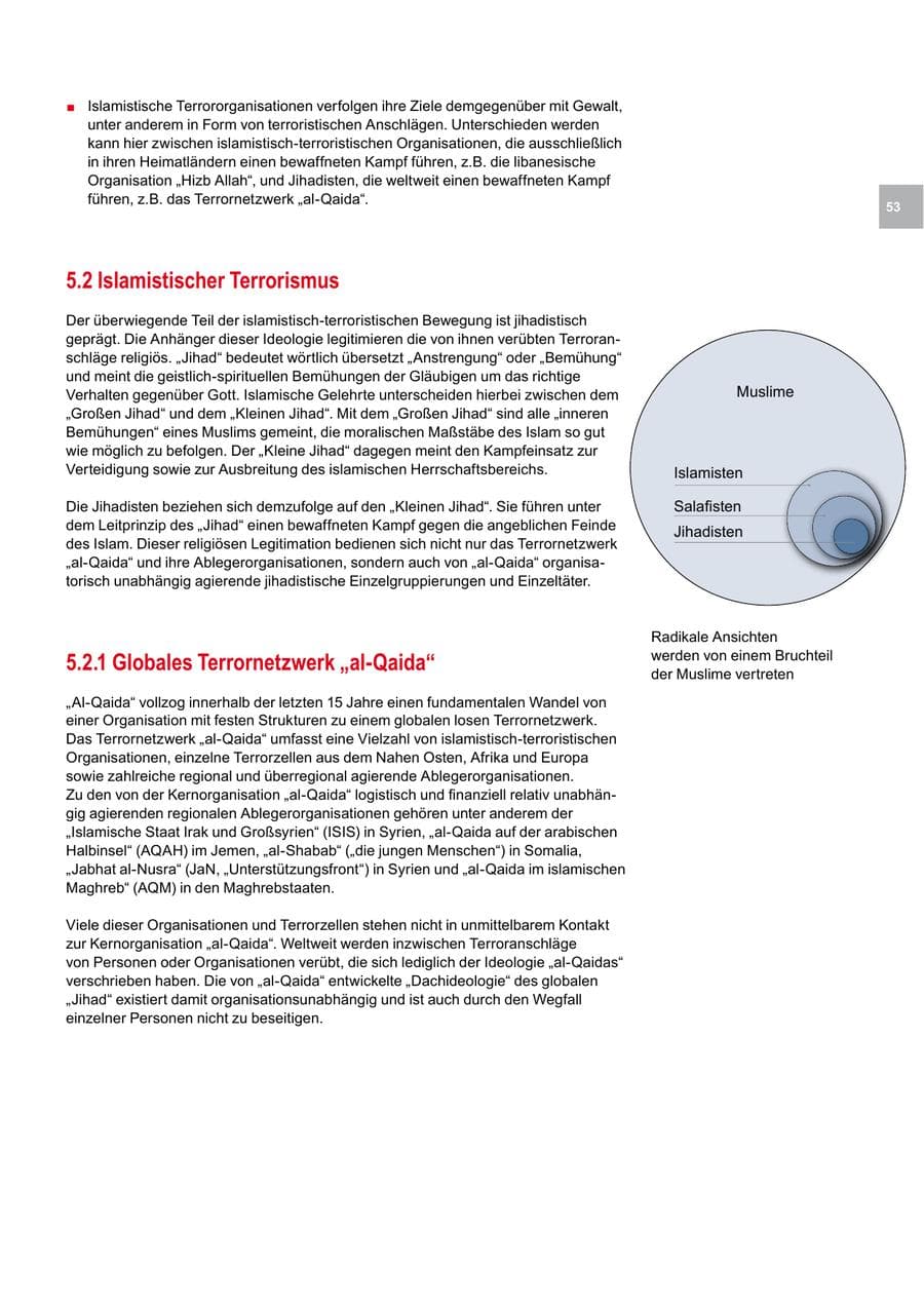 Seite 53 des Verfassungsschutzbericht 2013 Bremen