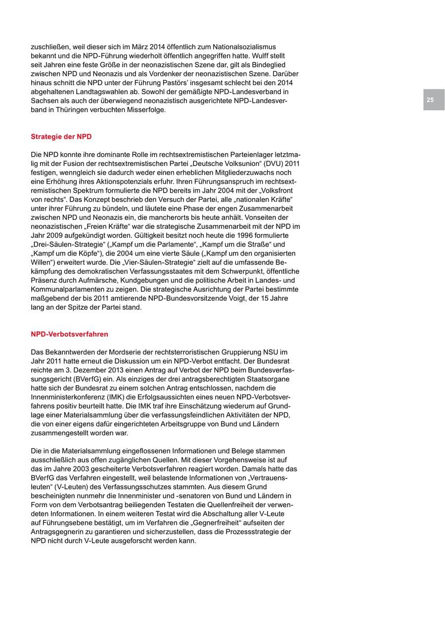Seite 25 des Verfassungsschutzbericht 2014 Bremen