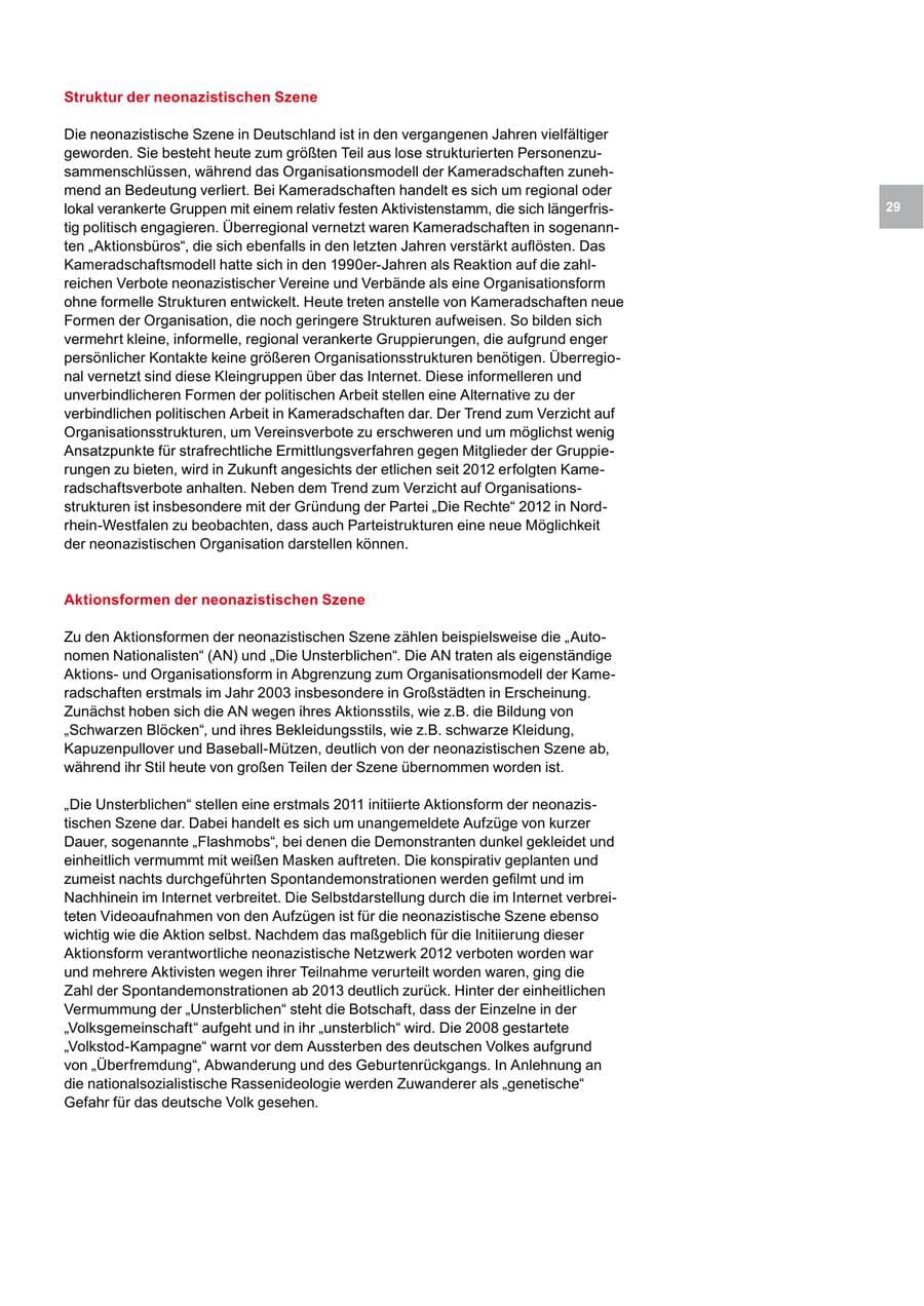 Seite 29 des Verfassungsschutzbericht 2014 Bremen