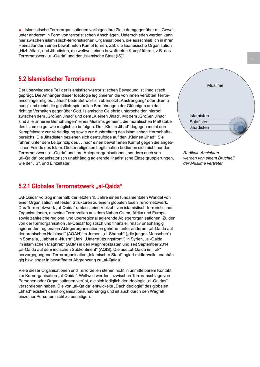 Seite 53 des Verfassungsschutzbericht 2014 Bremen