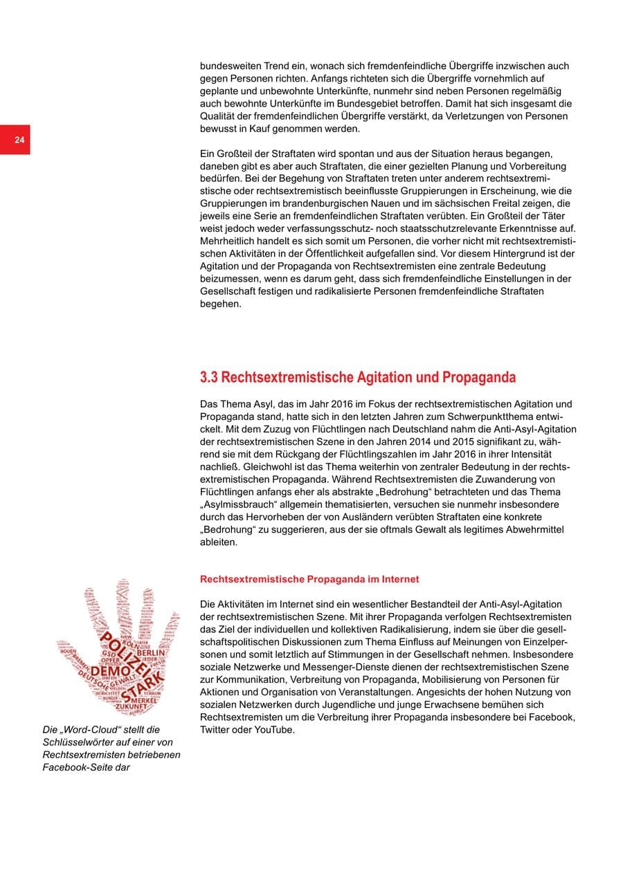 Seite 24 des Verfassungsschutzbericht 2016 Bremen