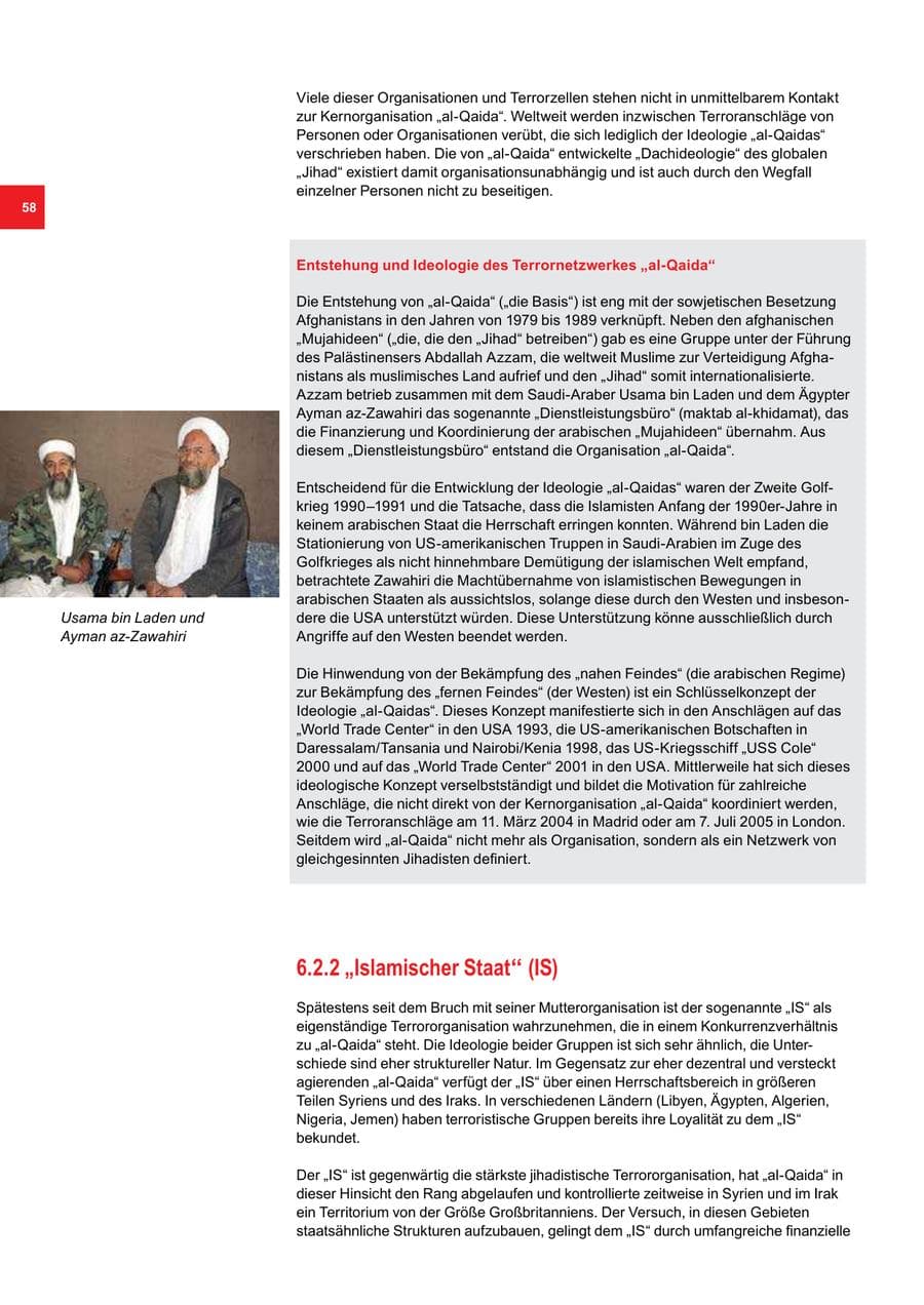 Seite 58 des Verfassungsschutzbericht 2016 Bremen