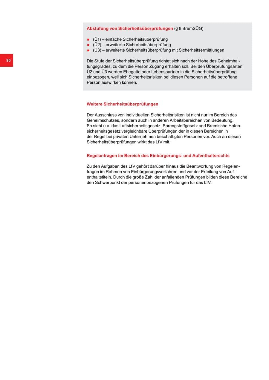 Seite 90 des Verfassungsschutzbericht 2016 Bremen