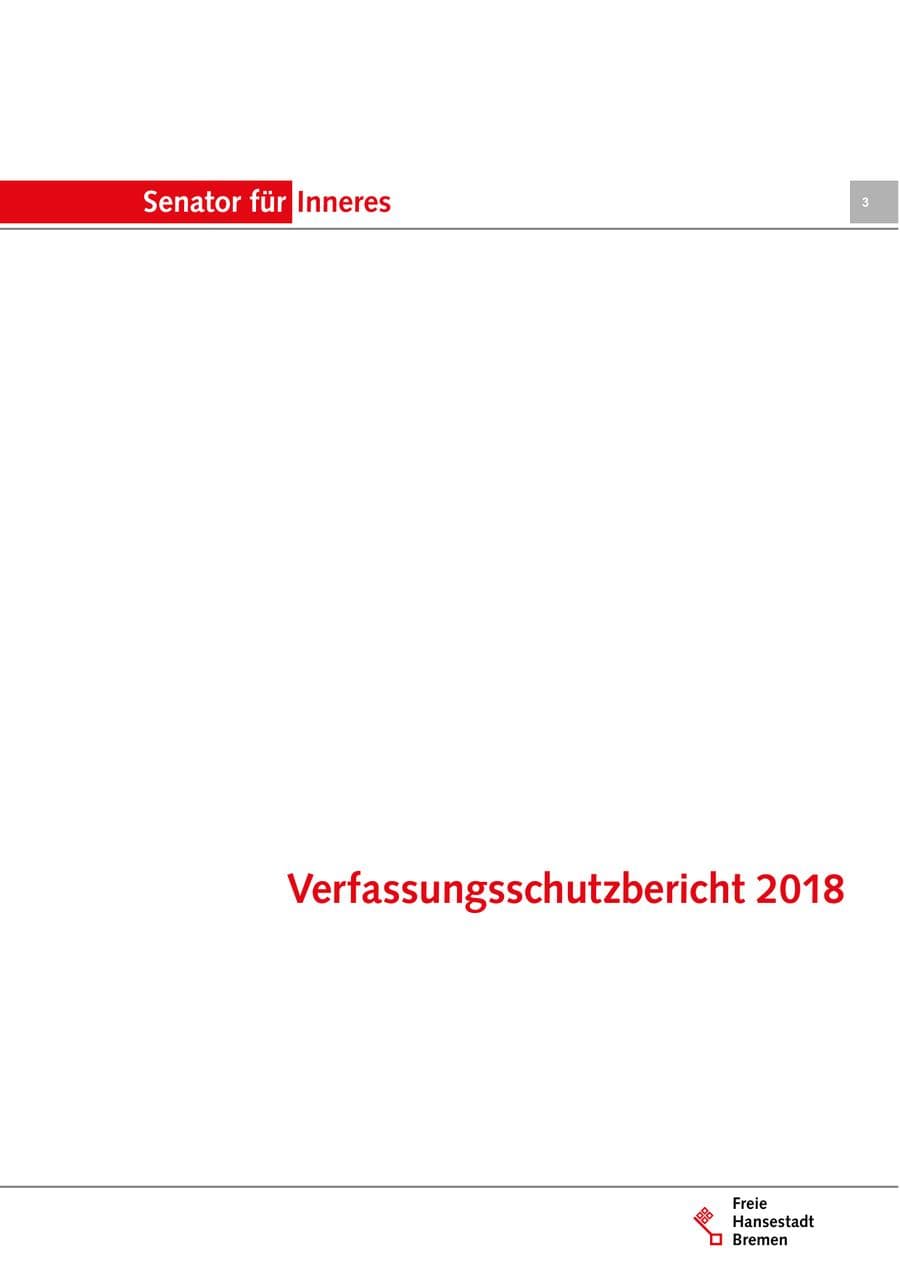 Seite 3 des Verfassungsschutzbericht 2018 Bremen