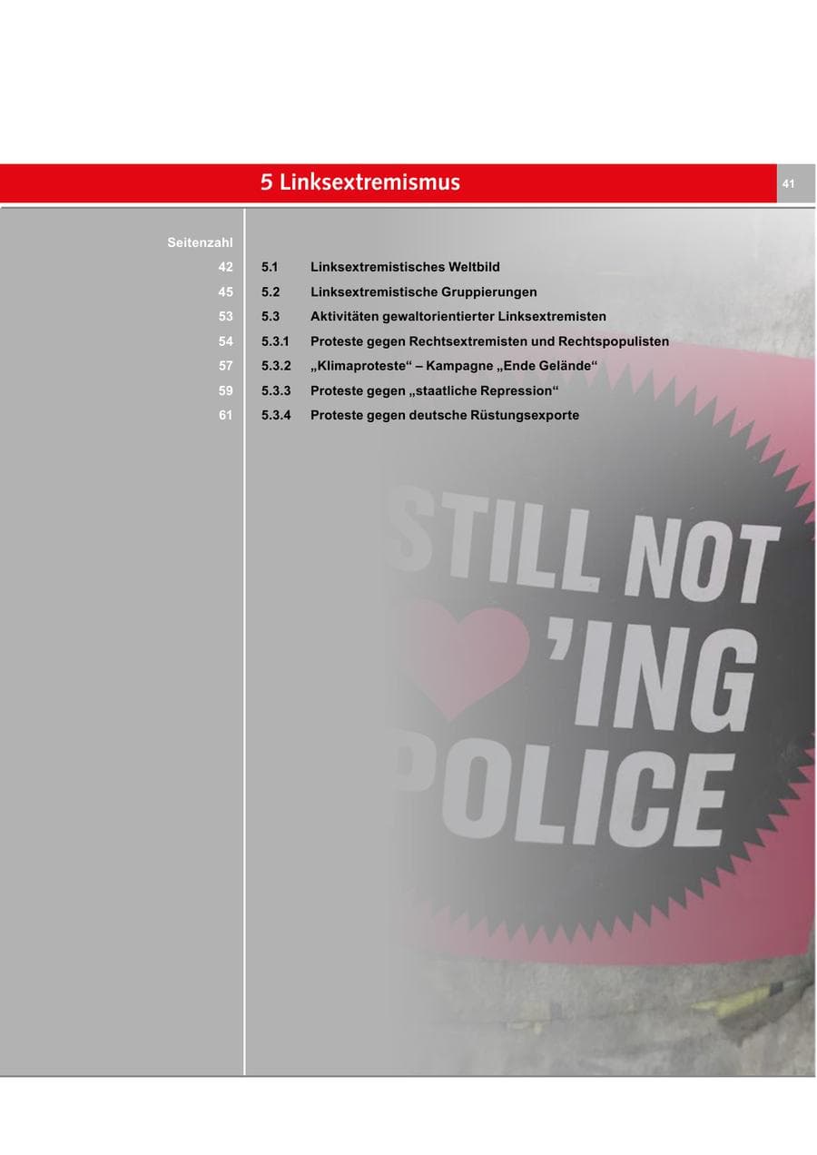 Seite 41 des Verfassungsschutzbericht 2018 Bremen