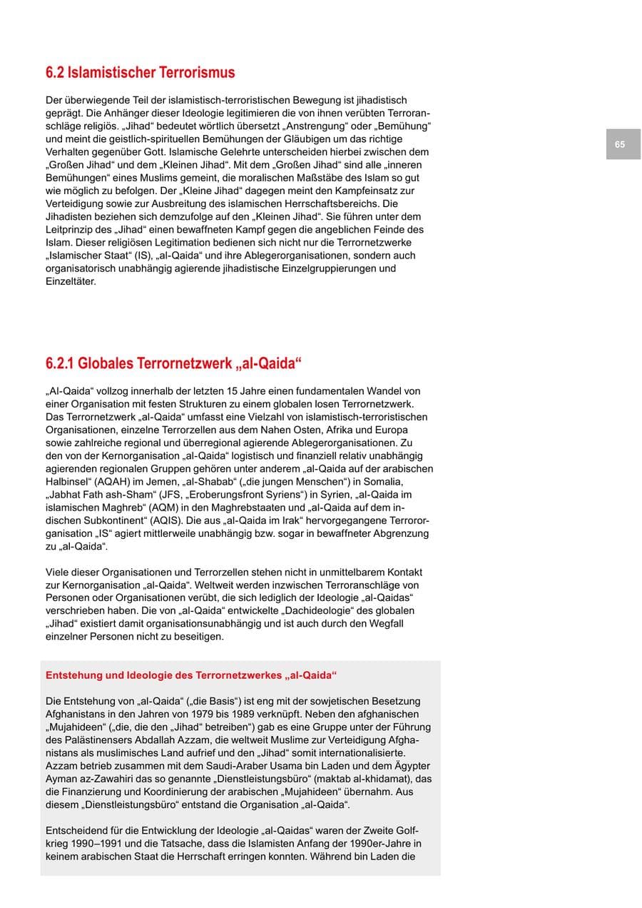 Seite 65 des Verfassungsschutzbericht 2018 Bremen