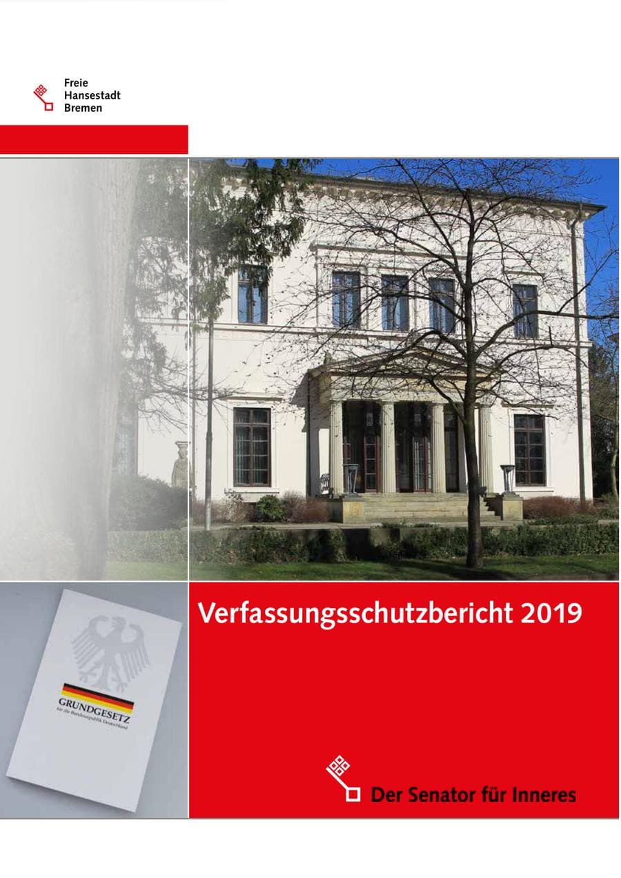 Seite 1 des Verfassungsschutzbericht 2019 Bremen
