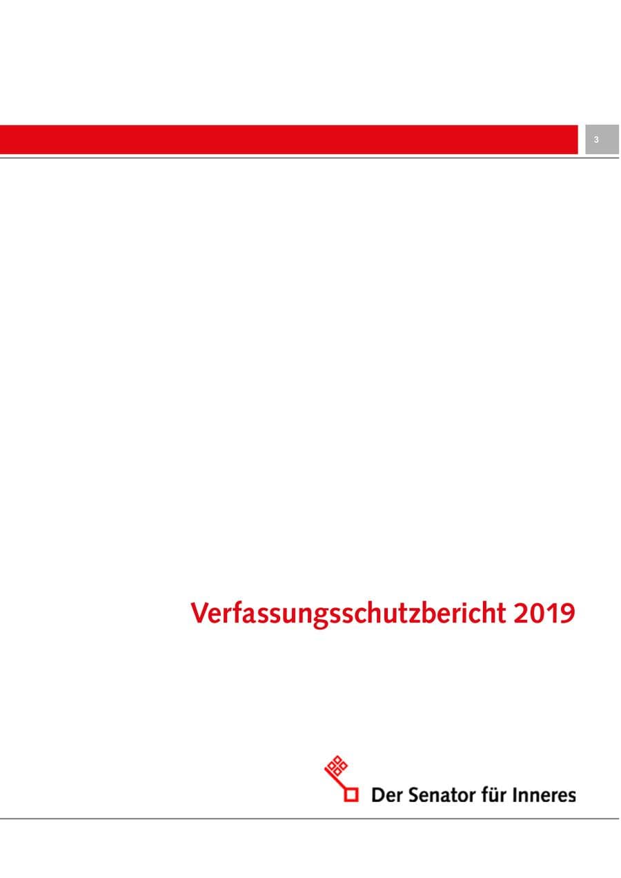 Seite 3 des Verfassungsschutzbericht 2019 Bremen