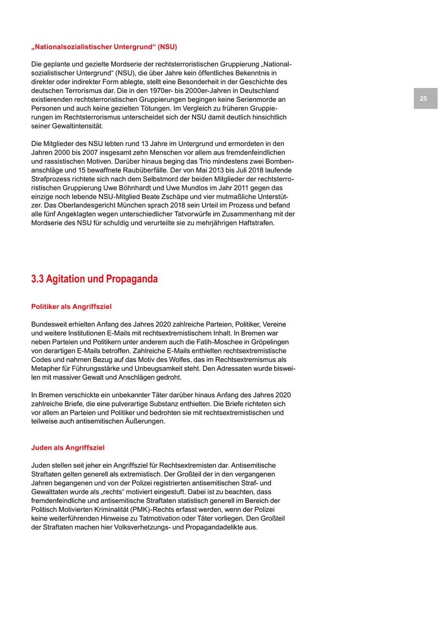 Seite 25 des Verfassungsschutzbericht 2019 Bremen