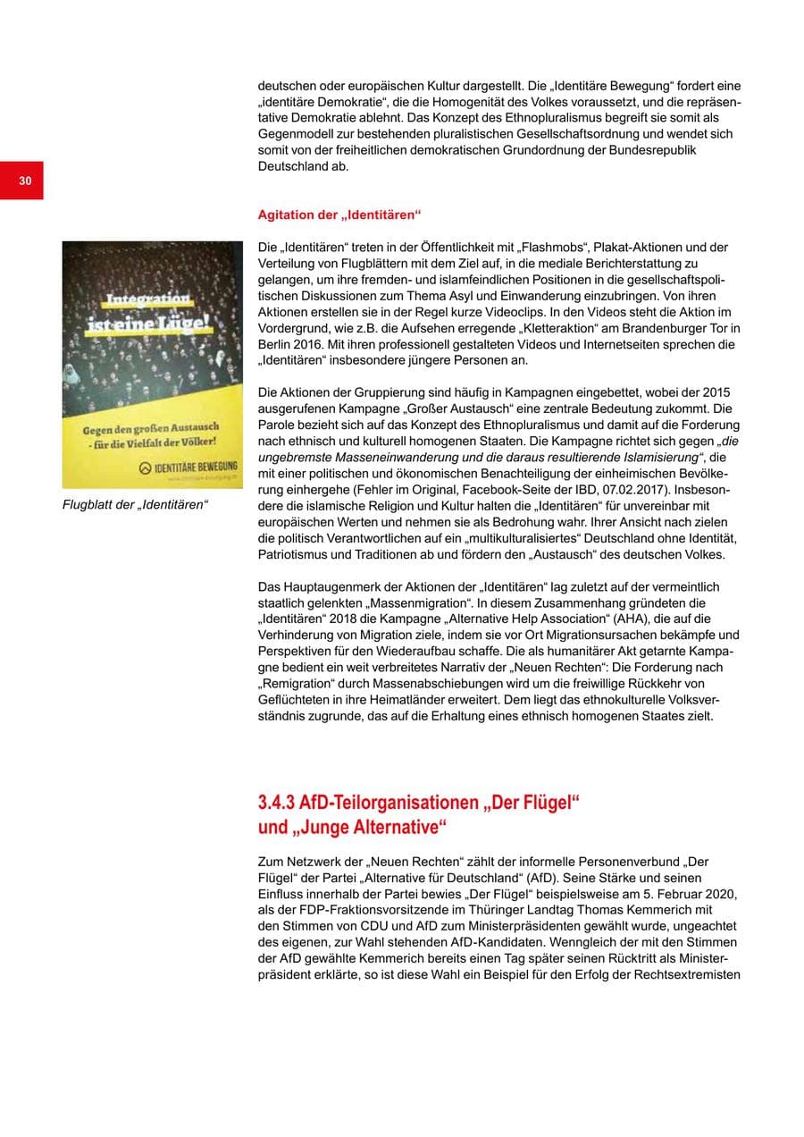 Seite 30 des Verfassungsschutzbericht 2019 Bremen