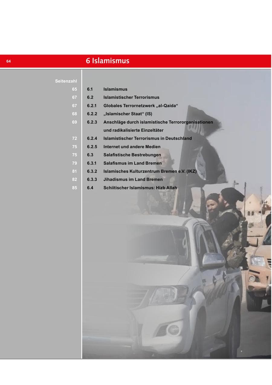Seite 64 des Verfassungsschutzbericht 2019 Bremen