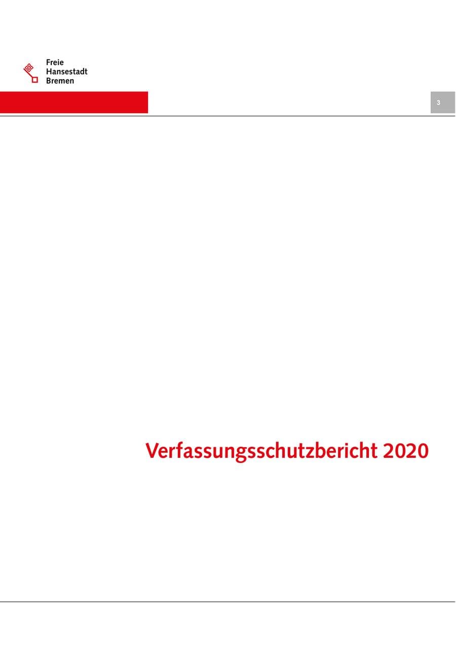 Seite 3 des Verfassungsschutzbericht 2020 Bremen