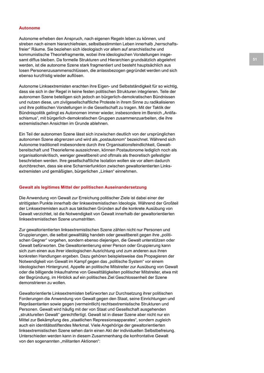 Seite 51 des Verfassungsschutzbericht 2020 Bremen