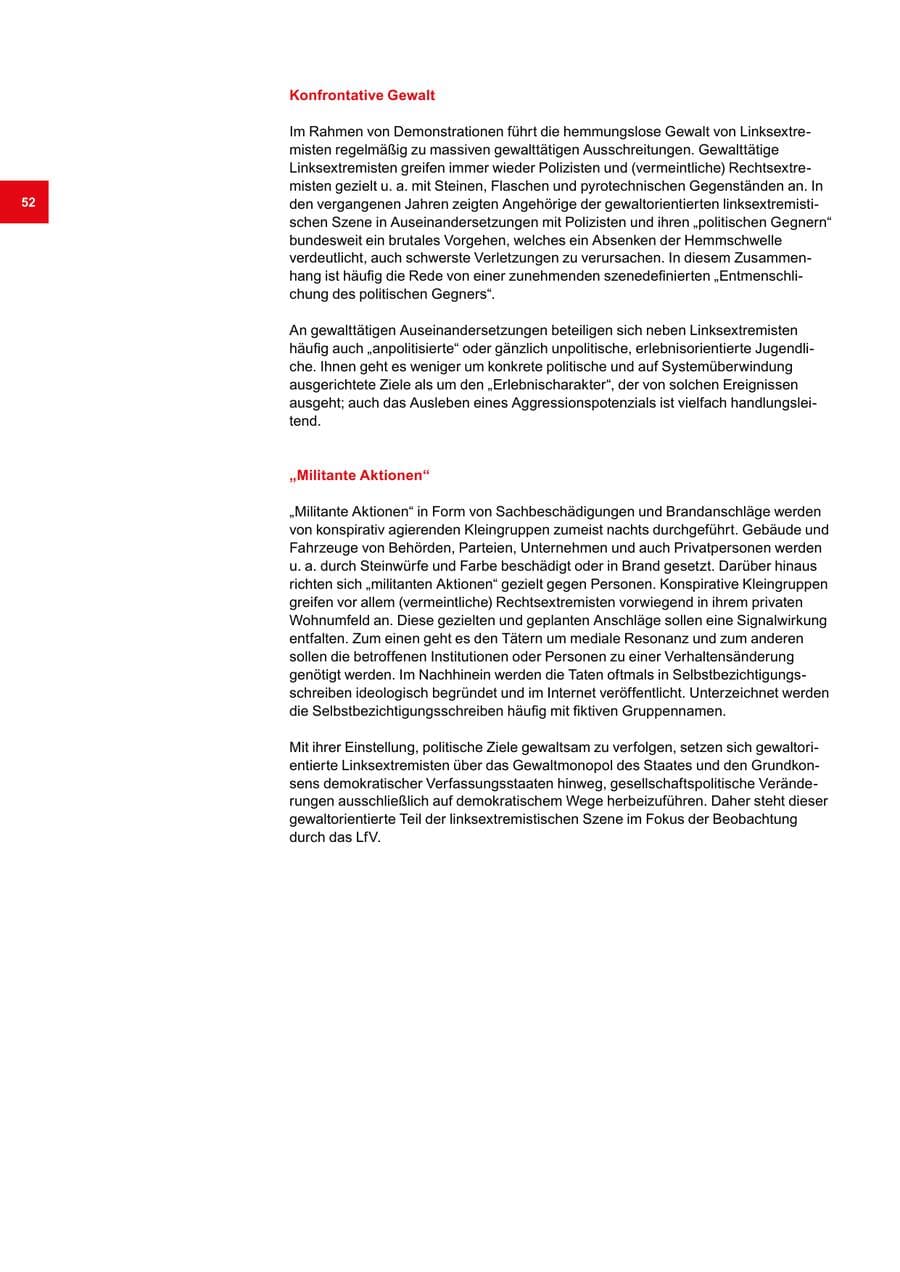 Seite 52 des Verfassungsschutzbericht 2020 Bremen