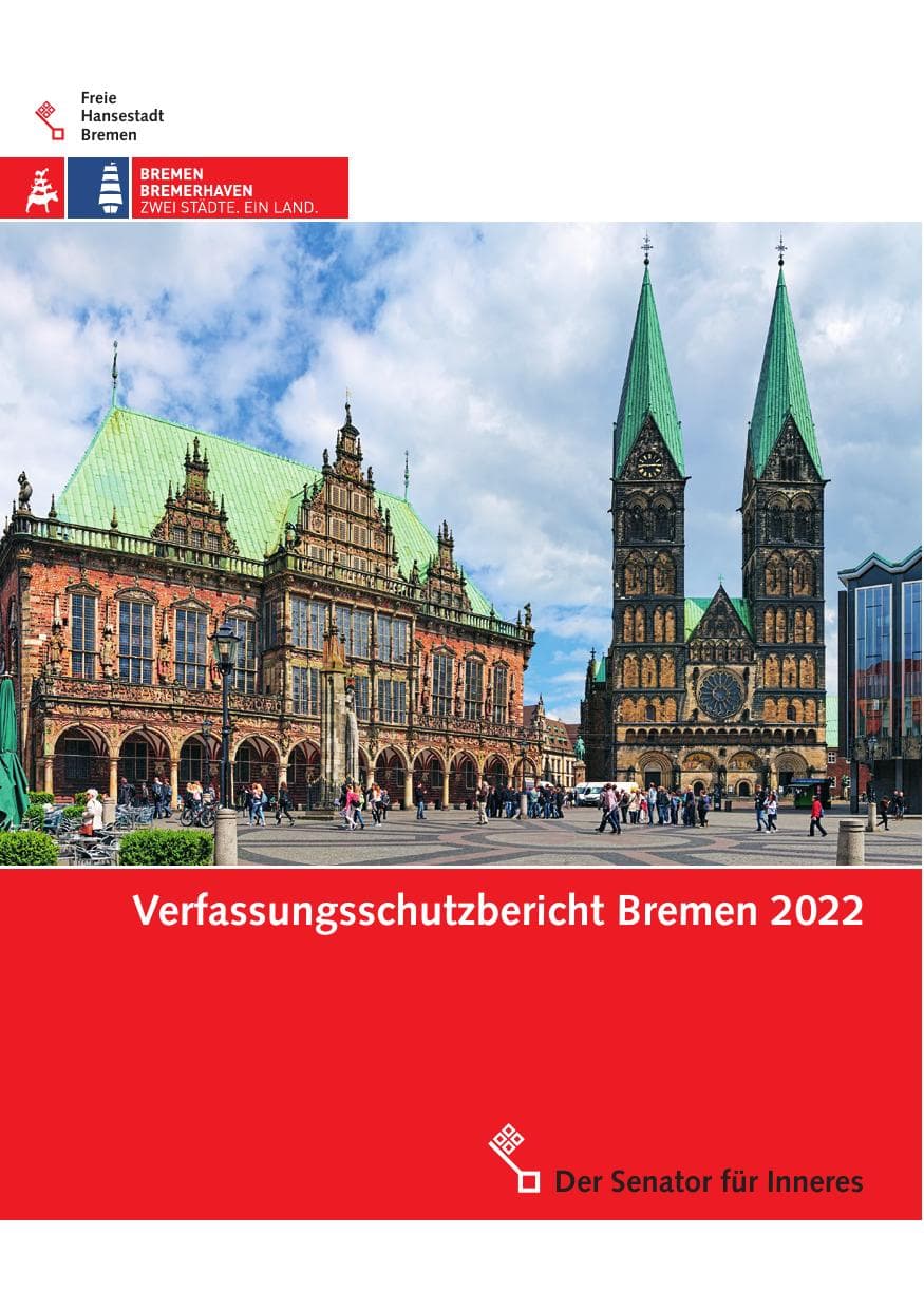Seite 1 des Verfassungsschutzbericht 2022 Bremen