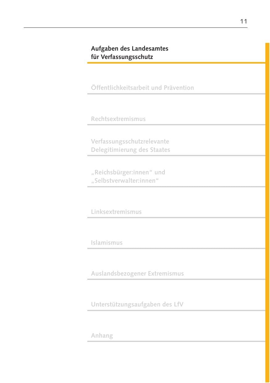 Seite 11 des Verfassungsschutzbericht 2022 Bremen