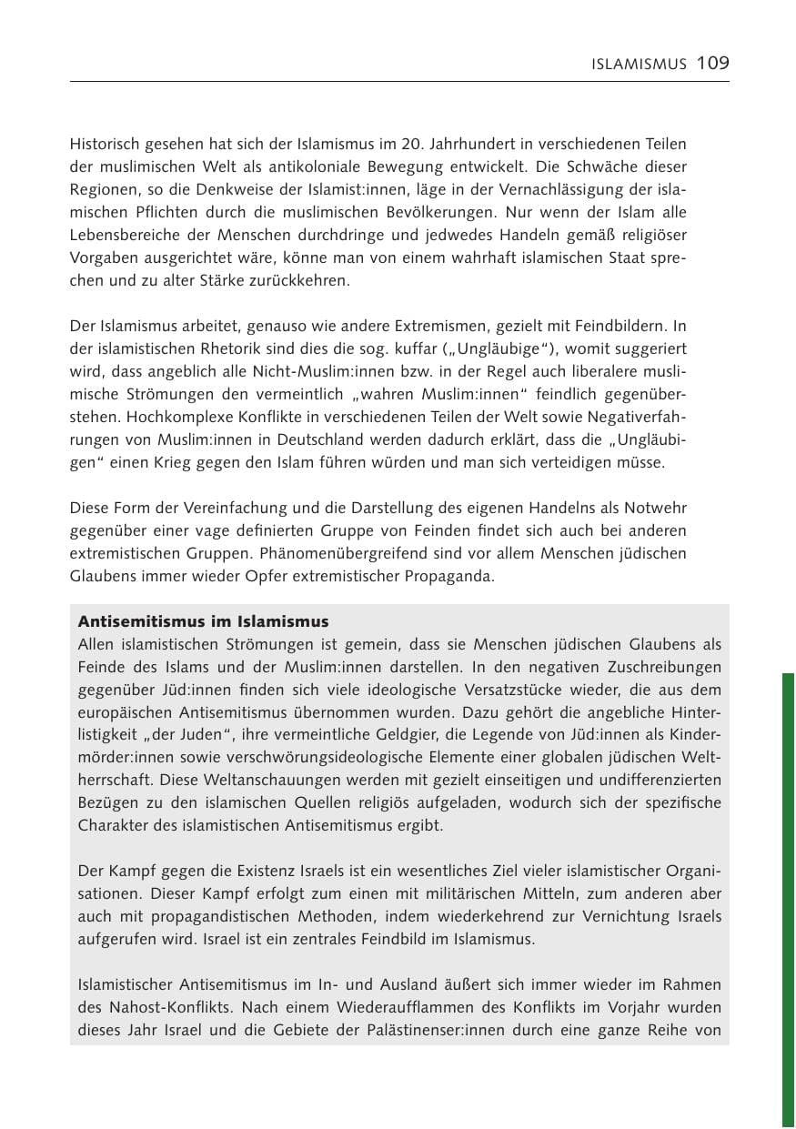 Seite 109 des Verfassungsschutzbericht 2022 Bremen