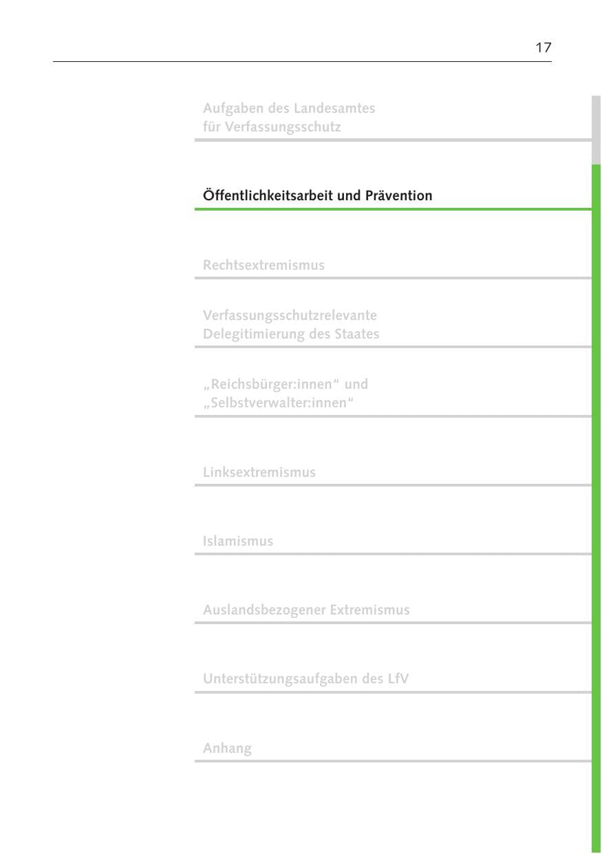 Seite 17 des Verfassungsschutzbericht 2022 Bremen