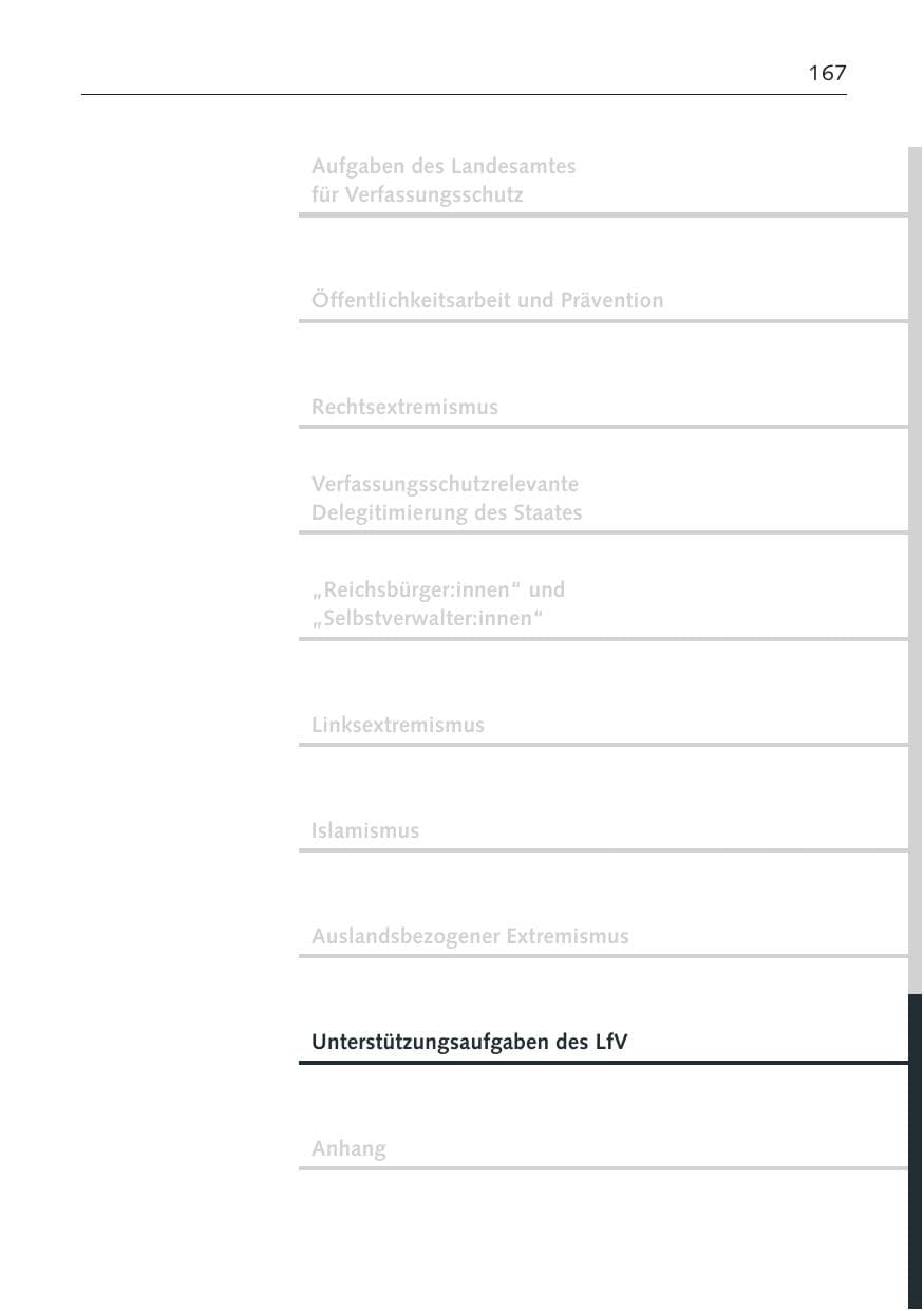 Seite 167 des Verfassungsschutzbericht 2022 Bremen
