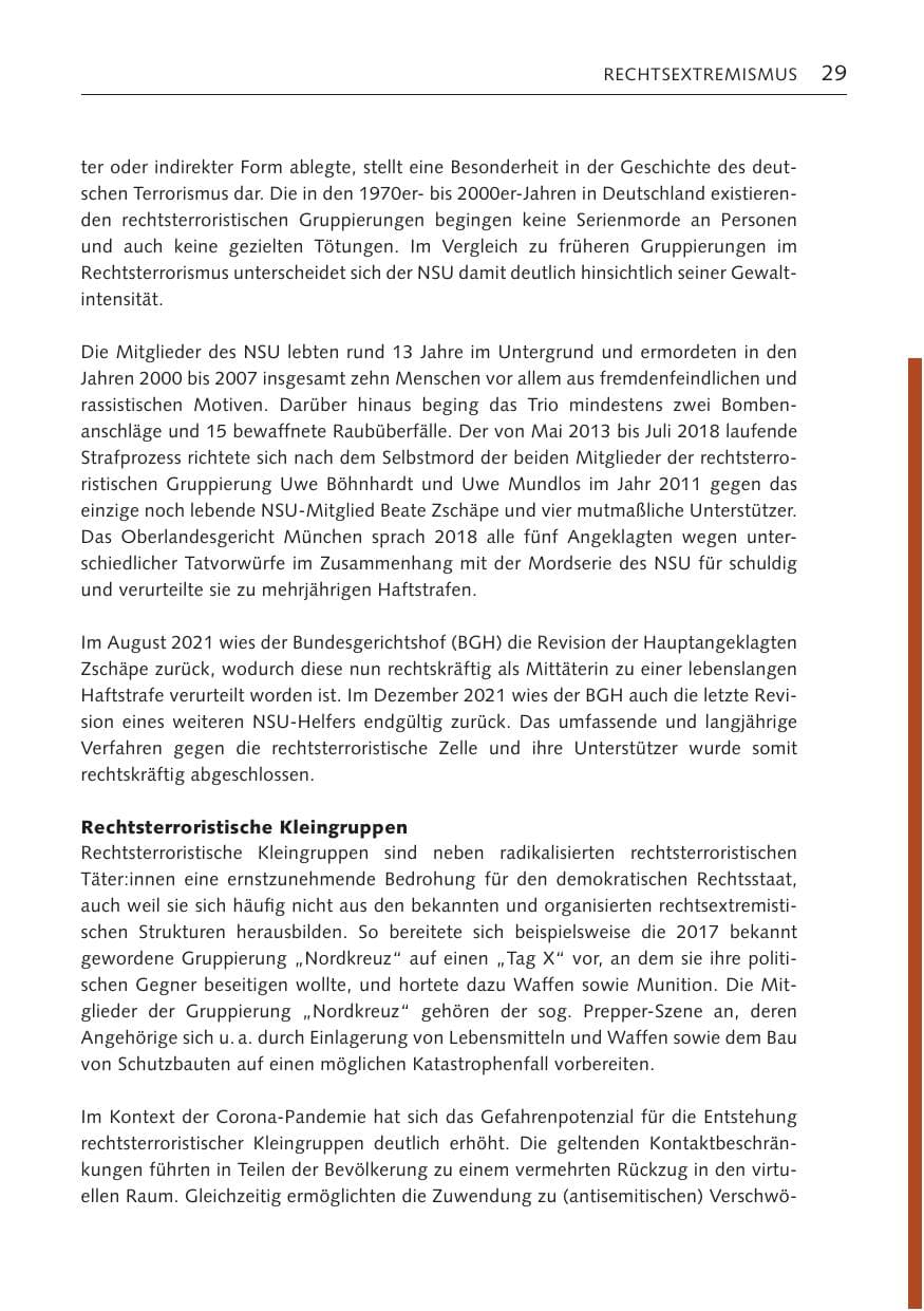 Seite 29 des Verfassungsschutzbericht 2022 Bremen