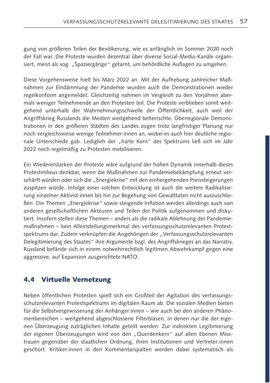 Seite 57 des Verfassungsschutzbericht 2022 Bremen