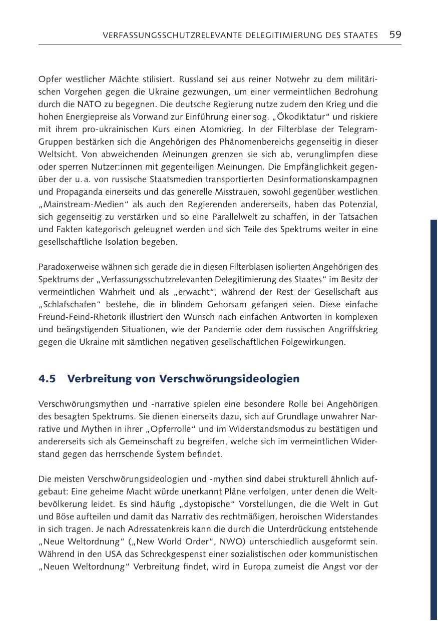 Seite 59 des Verfassungsschutzbericht 2022 Bremen