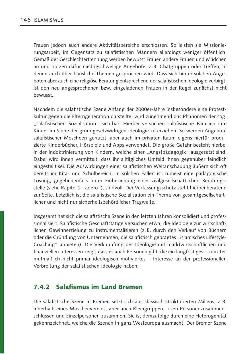 Seite 145 des Verfassungsschutzbericht 2023 Bremen